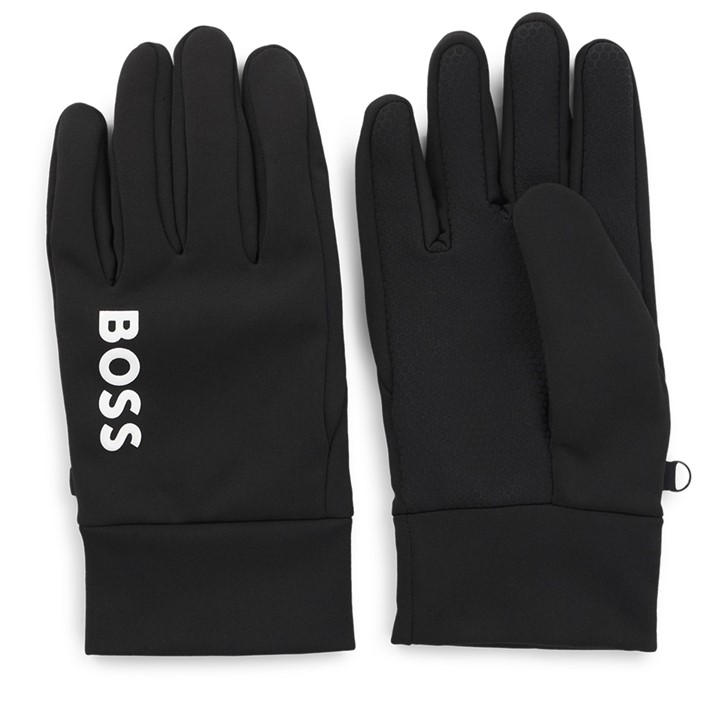 Boss Men's Black Running Gloves, Fleece Material in Size M, Sports Direct