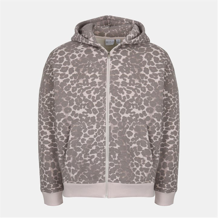 Miso Women's Leopard Full-Zip Fleece in Size 8, Sports Direct