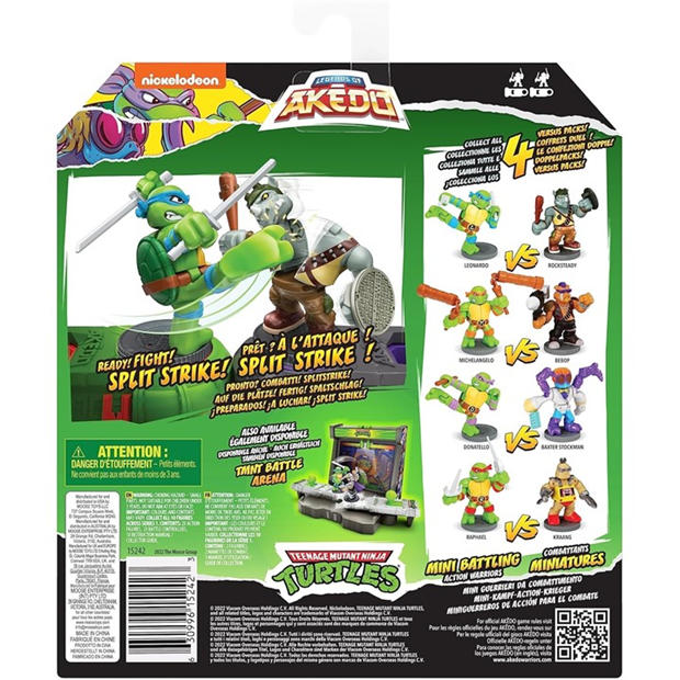 Multi - Teenage Mutant Ninja Turtles - Leonardo Vs Rocksteady Legends Of Akedo