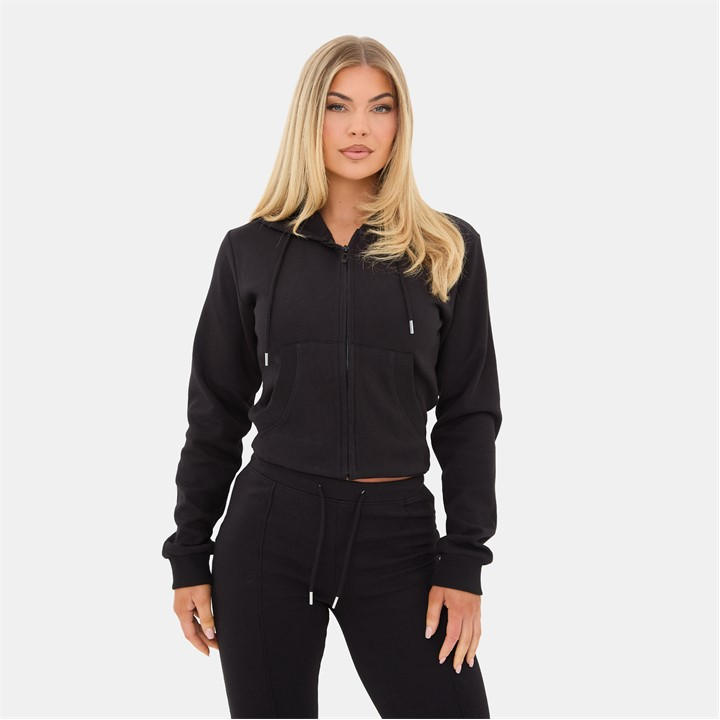 I Saw It First Women's Black Zip Up Hoody in Size 8, Sports Direct