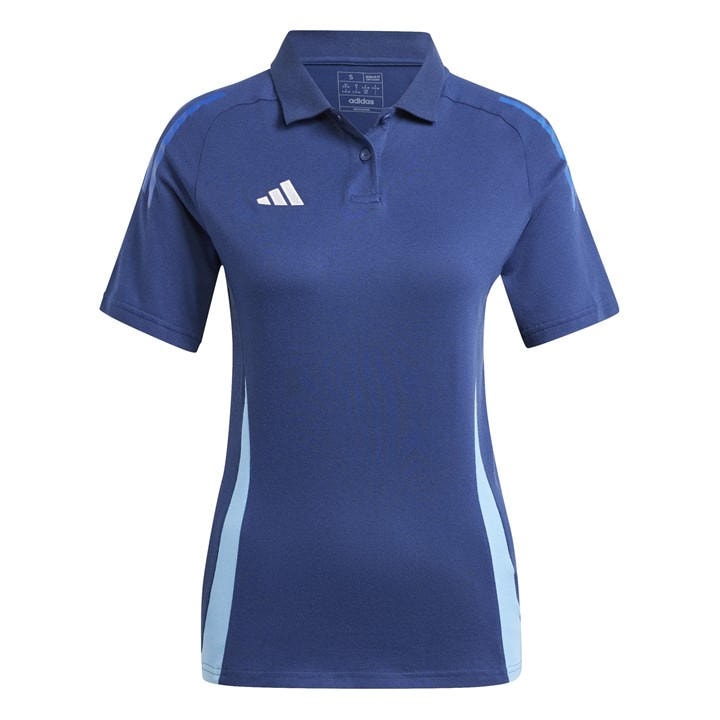 Adidas Women's Blue Tiro24 Performance Polo Shirt in Size L, Sports Direct