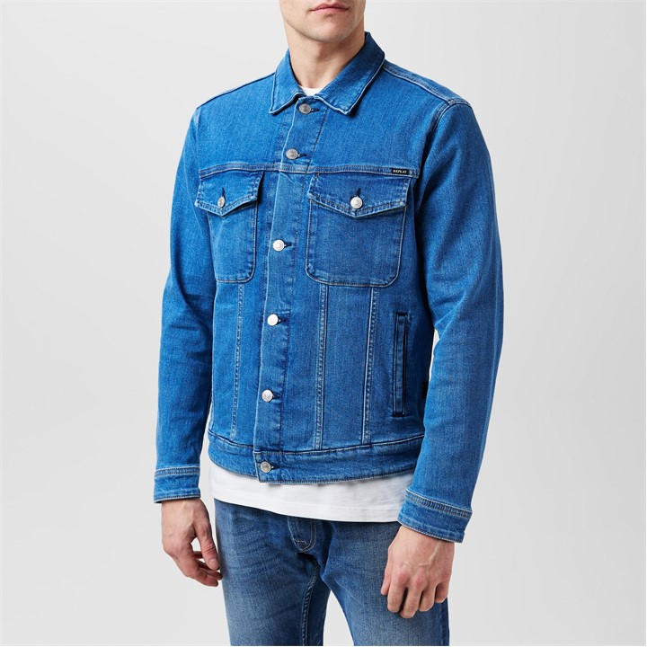 Replay Men's Blue Trucker Denim Jacket in Size M, Sports Direct