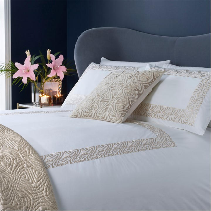 Biba White Serena Duvet Set in Size Superking, Sports Direct