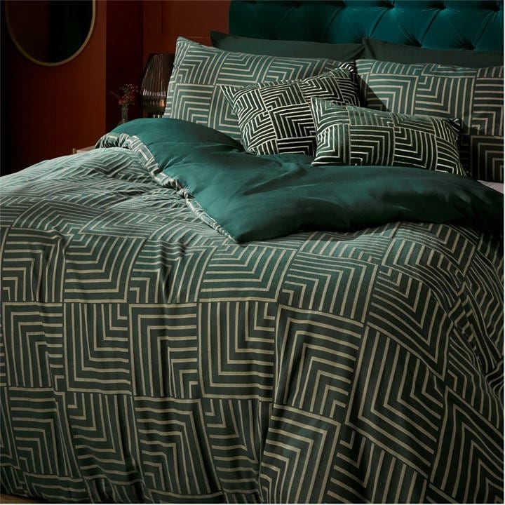 Biba  Green Giselle Duvet And Pillowcase Set in Size Superking, Sports Direct