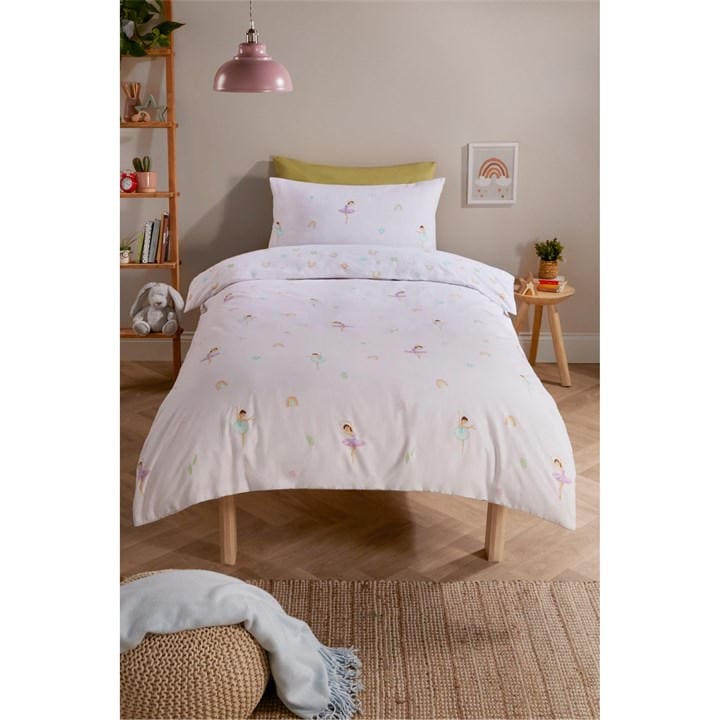 Homelife  White Cotton Fairy Rainbow Kids Duvet Set in Size Single, Sports Direct
